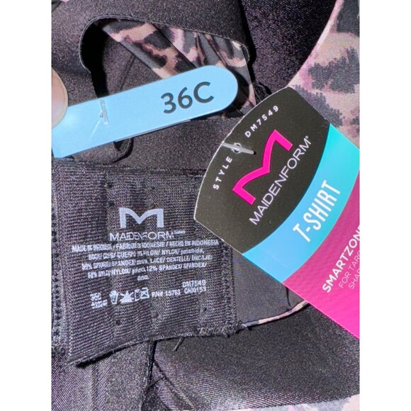 Maidenform 36C T-Shirt Bra SmartZone Cups & Convertible Straps Leopard Print New - Picture 3 of 16